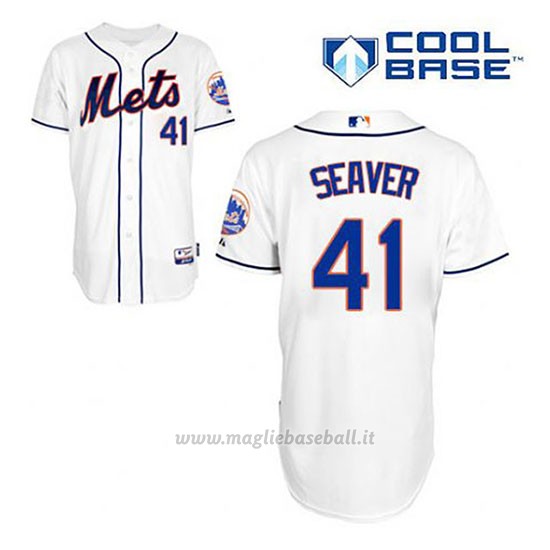 Maglia Baseball Uomo New York Mets Tom Seaver 41 Bianco Alterner Cool Base